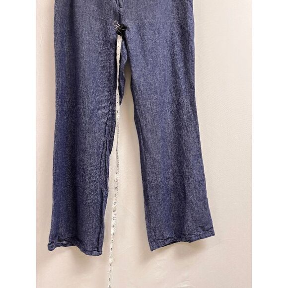 Ann Taylor Loft Womens Flat Front Flared Leg Trouser Dress Pants Blue Size 10 - Picture 4 of 9